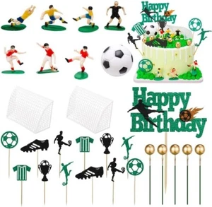Happy Birthday Football Cake Topper 28PCs Sports Theme Party Soccer Decoration - Imagen 1 de 4