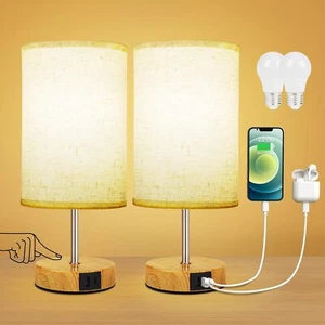 Suright Bedside Lamps Set of 2, condition new but 1 lampshade dented, open, scru - Picture 1 of 1