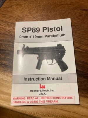 Pistola Heckler & Koch HK SP89 1990 manual de instrucciones Sp 89 Foto 1 de 4
