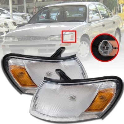 Par de luzes de seta de canto dianteiro Fit 1993-94 Toyota Corolla Ae100 E100 Ae102 - Imagem 1 de 4