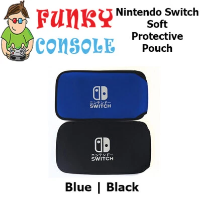 Nintendo Switch Soft Neoprene Cloth Pouch Protective Sock Case Cover Black Blue - image 1 of 4