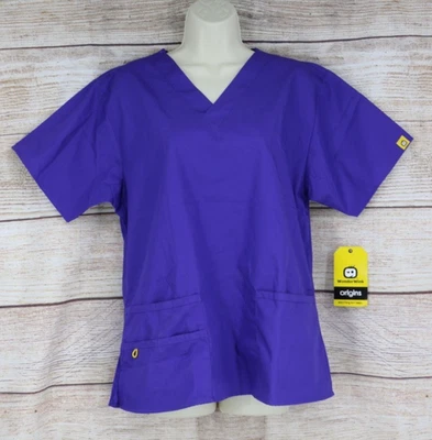 Camisa Médica WonderWink Para Mujer Talla Mediana Manga Corta Púrpura Foto 1 de 4