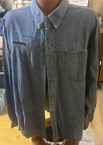 Vintage Harley Davidson Long Sleeve Shirt Mens Size 2XL Denim Embroidery Eagle - Picture 1 of 19