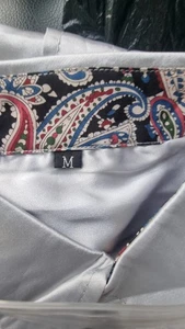 AUMELR Mens Shirts Long Sleeve Silk Satin Dress Shirts Paisley Patchwork Tops Sl - Picture 1 of 8