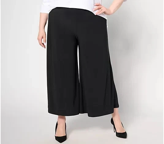 Брюки укороченные Attitudes by Renee Regular Como Jersey черные большие A648374 - Изображение 1 из 1