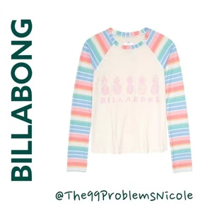 Billabong Girl's Stoked On Stripes Long Sleeve Rashguard - Picture 1 of 8