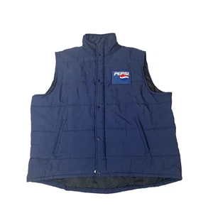Chaleco acolchado Pepsi vintage para hombre azul marino bordado logotipo parche talla XL - Imagen 1 de 8