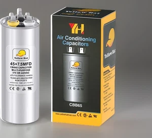 45+7.5 uF MFD 370-440V 440 VAC High Quality Motor Capacitor Yellow Hat - Picture 1 of 6
