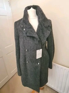 Costume National CNC Designer Womens Grey Alpaca & Wool Coat Jacket Size 42 - Picture 1 of 15