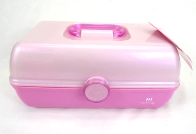 Ulta Beauty Box Caboodles Edition Pink Glitter Handle w/Mirror 2 tier tray empty - Image 1 of 4