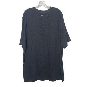 KingSize Henley Shirt Mens 2XL Gray Short Sleeves - Picture 1 of 7
