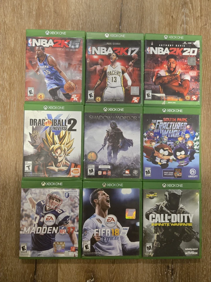 Lote de 9 juegos Xbox One Game Bundle NBA 2K Dragon Ball Call Of Duty Madden Más Foto 1 de 4