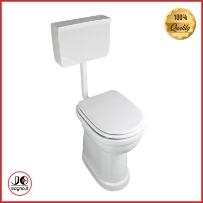 Wc Ceramica con Cassetta di Scarico Esterna per Disabili Terza Età a Terra H50 - Immagine 1 di 4