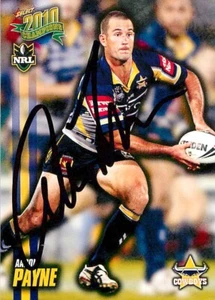Signed 2010 NORTH QUEENSLAND COWBOYS NRL Card AARON PAYNE - Picture 1 of 2