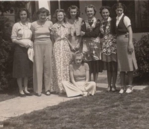 1940s Group Eight Women Building Fashionable Styles Joy Portrait - Picture 1 of 3