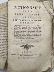 Dictionnaire de la Constitution et du Gouvernement français... - Picture 1 of 1