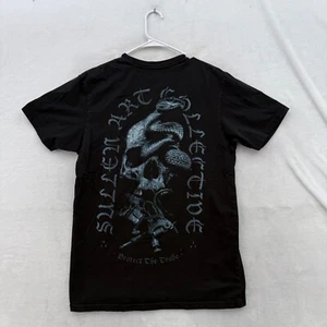 Sullen Art Collection T Shirt Mens M Black Skull Cobra Biker Tattoo - Picture 1 of 9