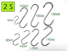 2 Spitzen Metzgerqualität Fleischhaken Fleischerhaken Edelstahl diverse Größen 