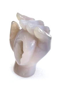 Crystal Healing , 3.6" Agate Geode Carved Crystal Hand skull,Home Decoration - Picture 1 of 8