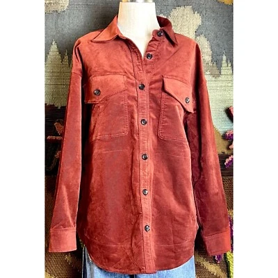 Nuevo con etiquetas Nuevo $118 Madewell Camisa de Pana Grande Chaqueta Rojo Óxido Grande L Foto 1 de 4