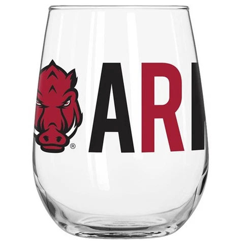 Arkansas Razorbacks 16oz. Overtime Curved Glass Cover