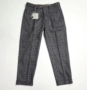 NEW Manuel Ritz Trousers in Grey W34''xL28" Wool Blend Cuffed - Picture 1 of 19