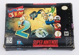 Earthworm Jim 2 - Super Nintendo SNES Genuine US/Canada - Complete in Box - Picture 1 of 12