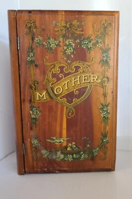 LG. WALNUT BOOK BOX ANTIQUE ORIGINAL MOTHER DECORATIVE JEWELRY c. 1880 - Image 1 of 4