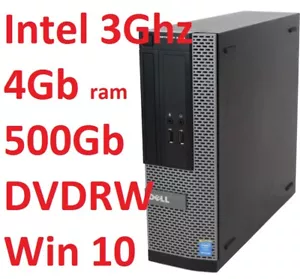 Computer Pc DELL OPTIPLEX 3020 INTEL 3Ghz/500Gb/4Gb DVDRW Windows 10 Pro - Foto 1 di 6