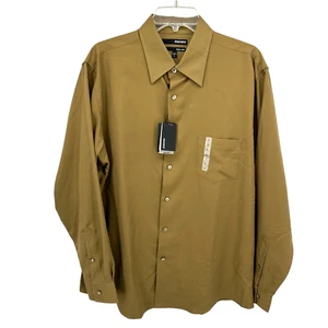 Camicia elegante Murano manica lunga uomo taglia grande facile cura marrone chiaro nuova con etichetta - Foto 1 di 20