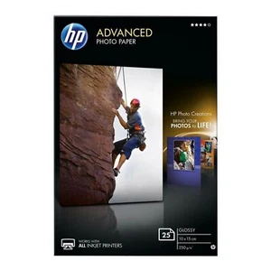 Papier Fotografie Inkjet HP ADVANCED 25 Blätter 10 X 15 Cm. Glossy 250 Gramm - Bild 1 von 1