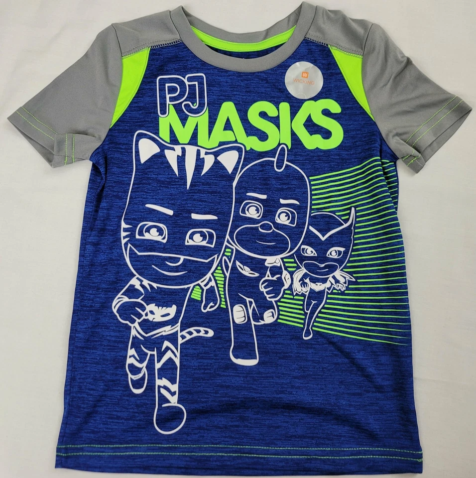 PJ Mask Neon Outline Wicking Boys T-Shirt (Blue) - Image 1 of 1