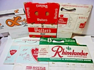 Lote de 6 paquetes de cartón vintage Walter's Beer Chief Oshkosh Rhinelander Lucky Draft - Imagen 1 de 7
