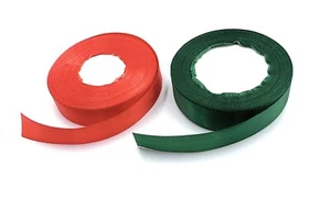 2 rollos de cintas clásicas de Navidad rojo + verde rollo cinta de envoltura de regalo Reino Unido - Imagen 1 de 1
