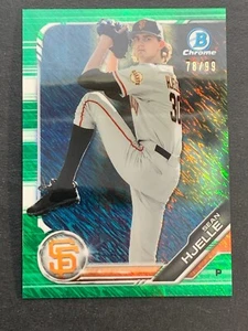 2019 Bowman Chrome Green Shimmer Refractor #183 Sean Hjelle Giants #'d 78/99 - Picture 1 of 7
