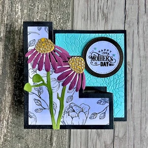 Handmade Mother’s Day mum 3D stepper card - bright floral design - Picture 1 of 4