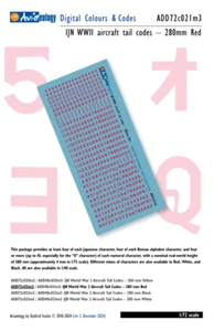 IJN WWII aircraft tail codes 280mm Red – 1/72 scale Colours & Codes - Bild 1 von 3