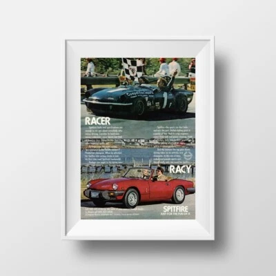 Vintage 1979 Triumph Spitfire Ad | Classic British Racing Convertible | Original - Image 1 of 3