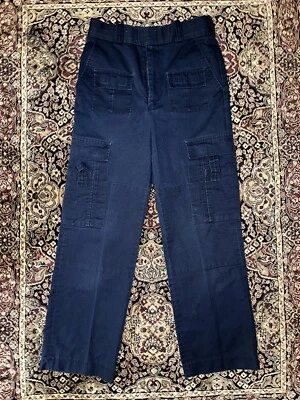Pantalones de uniforme vintage para hombre Hércules azul marino bolsillos de carga talla 29 ropa de trabajo Foto 1 de 4