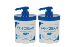 Sensitive Skin Moisturizing Skin Cream Pump Dispenser Non Greasy Long Last 2 Pcs - Picture 1 of 9