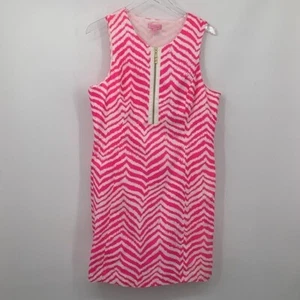 Lilly Pulitzer Penelope Etuikleid Zebron Rosa Weiß Zebra Cutout Baumwolle Neu 16 - Bild 1 von 5