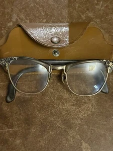 Shuron 1/10 12K GF Vintage Brille 20 M/M Gläser, Schwarz GF Gestell Lederetui - Bild 1 von 16