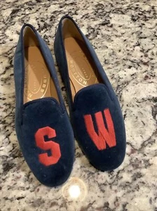 Stubbs & Wootton - Mocasín de terciopelo azul marino S & W - Zapato casual - Talla 5,5 para mujer - Imagen 1 de 6