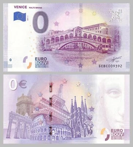 Billete de recuerdo de 0 euros Venice Rialto Bridge - Imagen 1 de 1