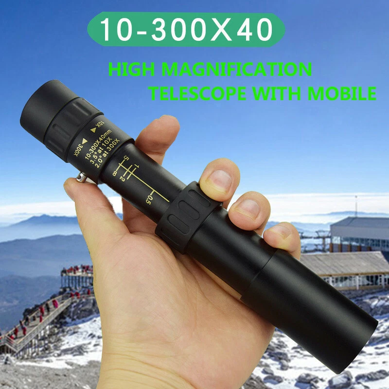 4K 10-300-40mm Super Telephoto Zoom Portable Monocular Telescope w/Tripod + Clip - Image 1 of 4