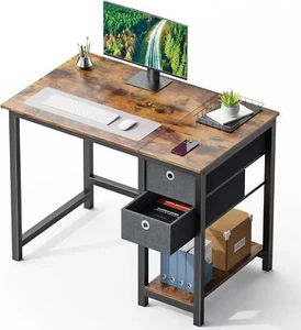Computer Desk PC Laptop Table+Storage Drawers Home Office Study Writing Table US - Picture 1 of 5