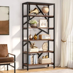 71" Tall Bookshelf Etagere Bookcase Freestanding Storage Shelf Open Display Rack - Picture 1 of 27