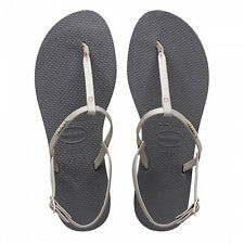 Havaianas You Riviera Crystal Slip-On Grey Synthetic Womens Sandals 414023 5178