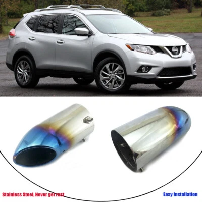 Silenciador de escape curvo azul tubo de escape punta tubo de escape para Nissan X-TRAIL 2014 Foto 1 de 4