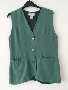 Ladies Warehouse 100% Silk Waistcoat Top Size 10 Sage Green - Picture 1 of 5